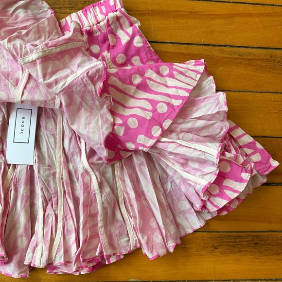 Rhode Pink Ruffle Hilary Mini Skirt - Picture 4 of 8